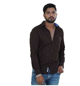 Brown Linen Full Sleeves Shirt