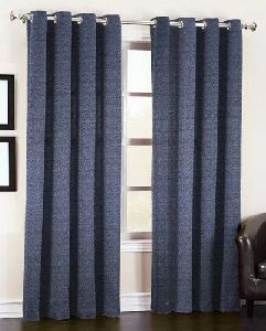 Blue Jacquard Curtains