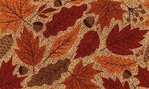 Coir Leaf Print Door Mat