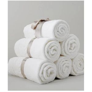 Plain ABC Textile Cotton Bath Towel White Color Full Size (30x60 Inches),  For Hotel, Rectangular