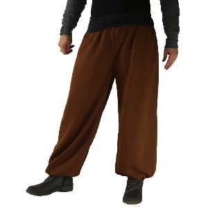 Men's Brown Warm Aladdin Pants Made of Fleece