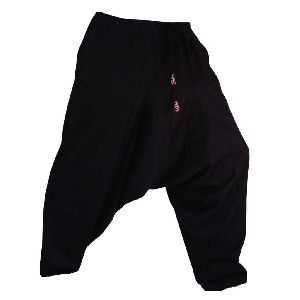 Men's Black Winter Harem Pants with Pockets