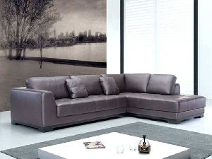 Modern Leather L Shaped Sofa Set