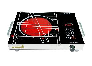 Wudnik Infrared Inductin Cooktop 2000 WT With Free Grill Set and one Burner, Black (Touch and Manual