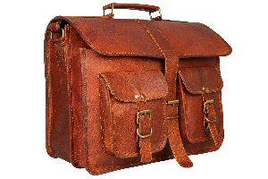 18 inches Leather Messenger Briefcase Shoulder Laptop Bag