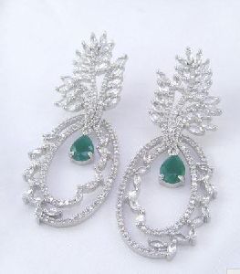 Brass American Diamond Earrings