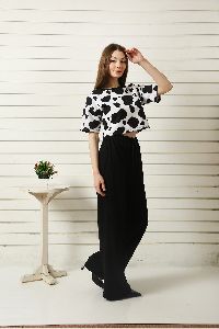 Insta Famous Black and White Cow Print Co-ord Set