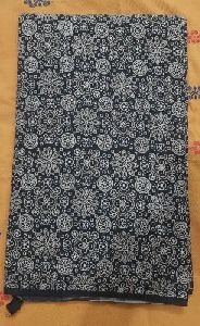 Black Ajrakh Printed Cotton Fabric