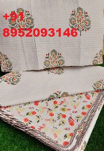 double bed printed quilted bed spread