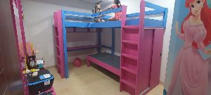 bunk bed & study table with stairs