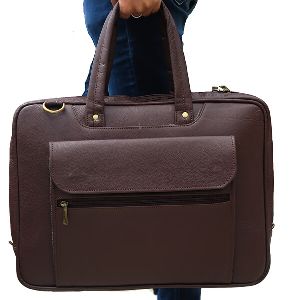 15 Inch Mens Leather Briefcase Bag