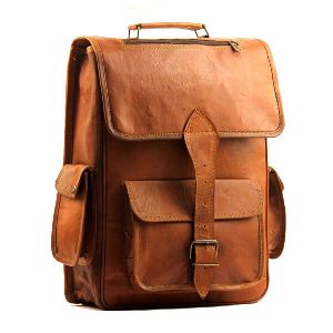 15 Inch Mens Vintage Leather Laptop Backpack