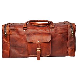 24/28 Inch Square Leather Duffle Bag