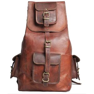 Brown Handmade Vintage Leather Backpack