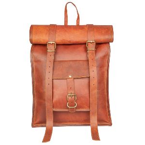 Goat Leather Rolling Backpack