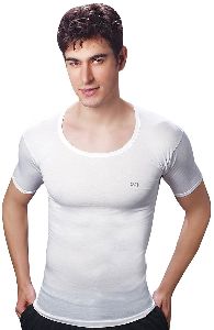 Lux Cozi Mens White Half Sleeves Vest