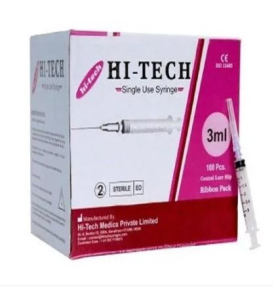 Hi-Tech Sterile Single use syringe 3ml 24G