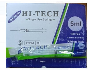 Hi-Tech Sterile Single use syringe 5ml 24G*1's