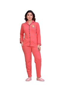 CADILA Sofiya Womens Full Sleeves Collar NightSuit