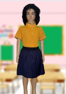 Cotton Yellow and Blue School Uniform