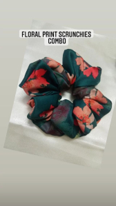 Floral printed scrunchies