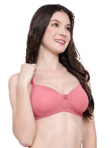 Dark Pink Solid Bra For Daily Use
