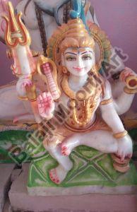 1.5 Feet White Marble Shiv Ji Statue