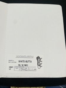 White Butta Cotton Fabric