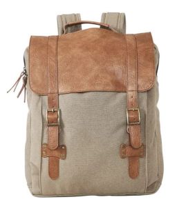 Leather Canvas Backpack Bag