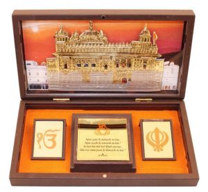 999 Silver Gods Golden Temple ji Double Charan Paduka Momento with Natural Fragrance