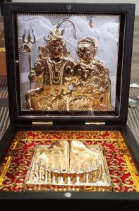 999 Silver Gods Shiv Parwati Pariwar ji Charan Paduka Momento with Natural Fragrance.