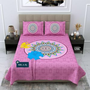 Double bed sheet with 2 pillow cover