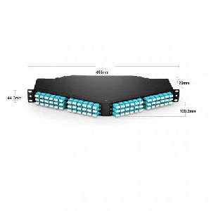 144 Fiber 1U Angled High Density Odf Patch Panel Loaded With 12 Nos Mm Om3 12 Fiber Mpo Lc Breakout