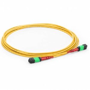 24 Fiber Mpo Female Trunk Cable, Low Loss, OFNR, Single Mode, Yellow, Polarity A