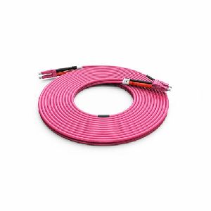 High Quality Lc Pc Lc Pc Multimode Om4 Duplex OFNP Plenum Pink Color Optical Fiber Patch Cable
