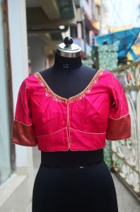 Half Sleeves Silk Ladies Blouse, Pattern : Embroidered Printed, Feature :  Skin Friendly at Best Price in Ahmedabad