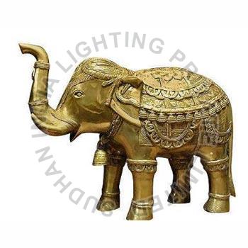 Golden brass elephant statue