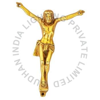 Golden Non Printed Polished Brass Jesus Christ Statue