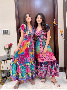 silk boho fashion dress