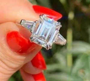 Baguette Cut Diamond Solitaire Engagement Ring