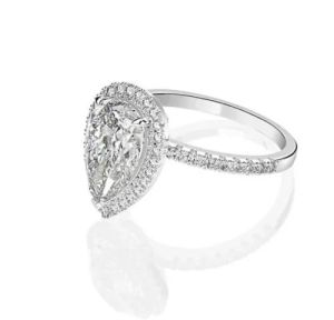 Pear Cut Diamond Solitaire Engagement Ring