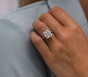 Radiant Square Cut Diamond Solitaire Engagement Ring