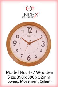 477 Brown Wooden Wall Clock