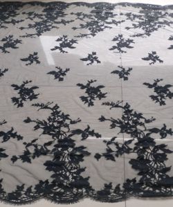 Black Poly Lace Fabric