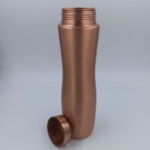 Curved Matt Finish Copper Water Bottle