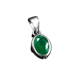 925 Sterling Silver Green Onyx Pendant