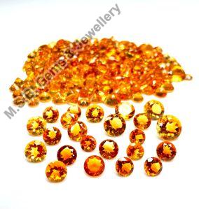 Citrine Orange Round Loose Gemstones
