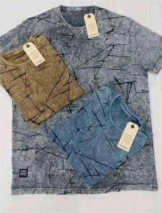 Mens Round Neck Denim T Shirt