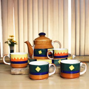 Boho Fiesta Hand Painted Ceramic Tea Set
