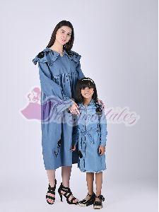 Mother and Daughter Alaia Denim Dress